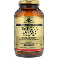 Омега 3 Solgar Omega-3, EPA DHA, Triple Strength 950 mg 100 Softgels QT, код: 7519164