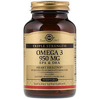 Омега 3 Solgar Omega-3, EPA DHA, Triple Strength 950 mg 50 Caps QT, код: 7525165