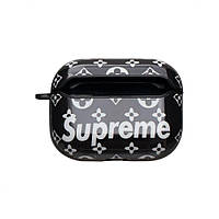 Футляр для наушников Airpods Pro Glossy Brand Supreme black QT, код: 6643511