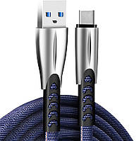 Кабель ColorWay USB-USB Type-C 2.4А 1м Blue (CW-CBUC012-BL) LW, код: 1901728