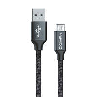 Кабель ColorWay USB-MicroUSB, 2.4А, 2м Black (CW-CBUM009-BK) LW, код: 6703653