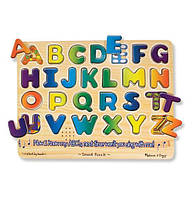 Звуковой пазл для малышей MelissaDoug Английский алфавит деревянные элементы QT, код: 8263185