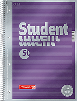 Тетрадь колледж-блок Brunnen А4 на спирали нотная 50 листов 90 г м2 обложка Сиреневый металли TT, код: 1928922