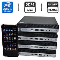 Неттоп HP EliteDesk 800 G3 Desktop Mini USFF / Intel Core i5-6500T (4 ядер по 2.5 - 3.1 GHz) / 32 GB DDR4 / 1000 GB SSD NEW /
