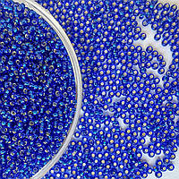 Чешский Бисер Preciosa (Чехия) №10/0 67300 синий прозрачный с блестящим серебреным отверстием 50 г