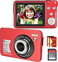 Цифровая камера, детская камера для подростков, мальчиков и девочек, 48-мегапиксельная цифровая камера 2.7K