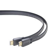 Кабель Cablexpert (CC-HDMI4F-6) HDMI-HDMI v.1.4, вилка вилка, плоский 1.8м Black polibag BM, код: 6813201