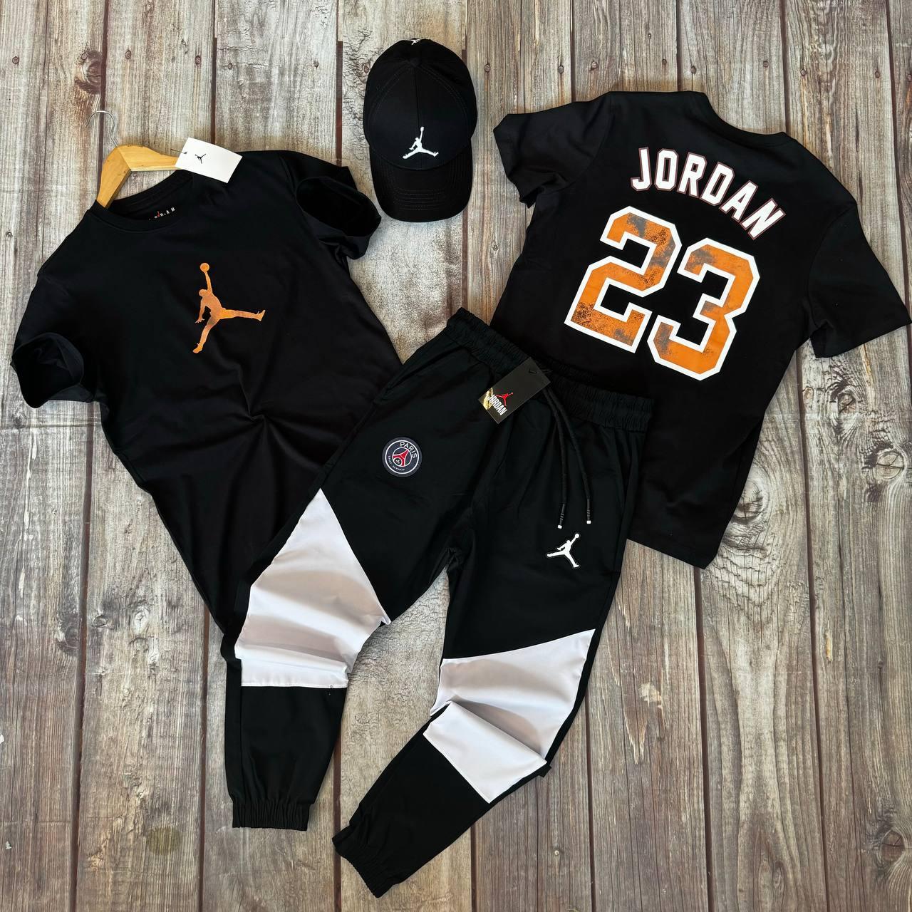 Спортивний костюм чоловічий літній Jordan 23 Paris футболка штани кепка комплект джоржан