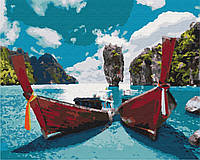 Картина по номерам BrushMe Лодки в лагуне 40х50см BS51390 KC, код: 8265620