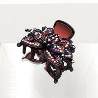 Краб для волосся краб 7,5х6 см пластик напилення каучуку кольору в асортименті