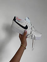 Кроссовки Nike AF -1 White Black Pebbled Leather кросівки найк