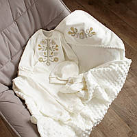 Набор для крестин мальчика с крыжмой мини плюш, Красивая одежда для новорожденных мальчиков, 18 56