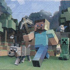 Серветки паперові 03 - Комп'ютерна гра "Майнкрафт" (20 шт)