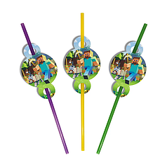 Коктейльні трубочки 03 - Комп'ютерна гра "Майнкрафт" (10 шт)