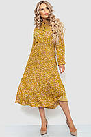 Платье с цветочным принтом горчичный 204R929 Ager S-M NX, код: 8227803