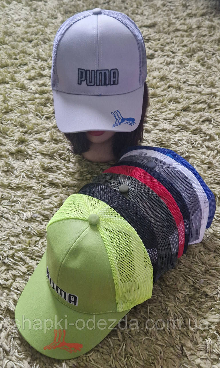 Кепка детская Оптом катон+сетка  "Puma" р 54