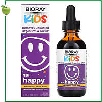 Удаляет нежелательные организмы и токсины, для детей, персиковый вкус, 60 мл, NDF Happy, Bioray, США