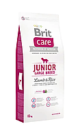 Сухой корм для щенков и молодых собак крупных пород Брит Brit Care Junior Large Breed Lamb&Rice, 12 кг