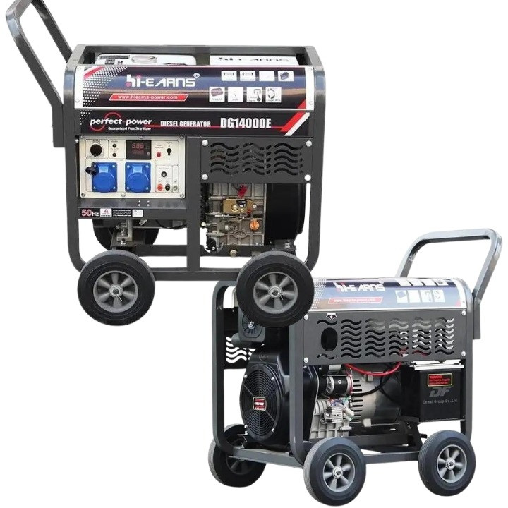 Генератор дизельний 9.5 кВт Hi-earns DG14000E однофазний чотирьохтактний з електростартером