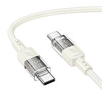 Кабель HOCO Spirit Type-C to Type-C transparent charging data cable U129 |60W/3A, 1.2M|