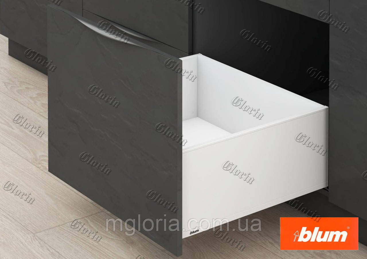 LEGRABOX PURE з високим фасадом білий, висота F (241 мм)