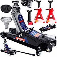 Домкрат підкатний LEX 2,5Т (2500 кг) + Комплект автомобільних підставок 2T