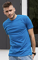 Футболка чоловіча однотонна Hector бавовняна синя