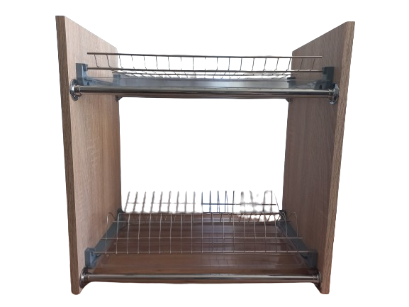 Настільна сушка для посуду на стіл (хромована 50 см) дуб сонома