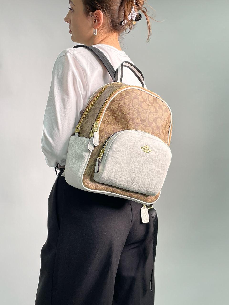 Жіночий рюкзак Coach Коуч бежевий