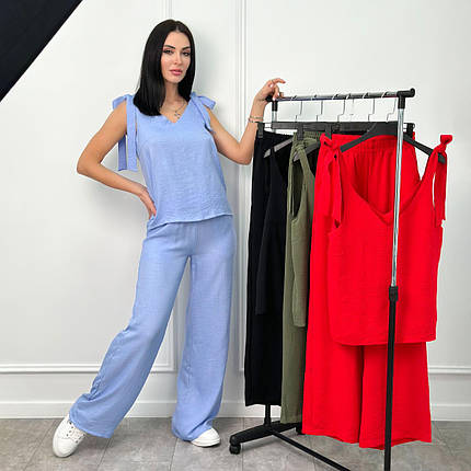 Літній жіночий костюм з широкими брюками "Ясмін"| Норма і батал| Розпродаж моделі, фото 1