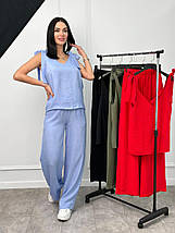 Літній жіночий костюм з широкими брюками "Ясмін"| Норма і батал| Розпродаж моделі, фото 3