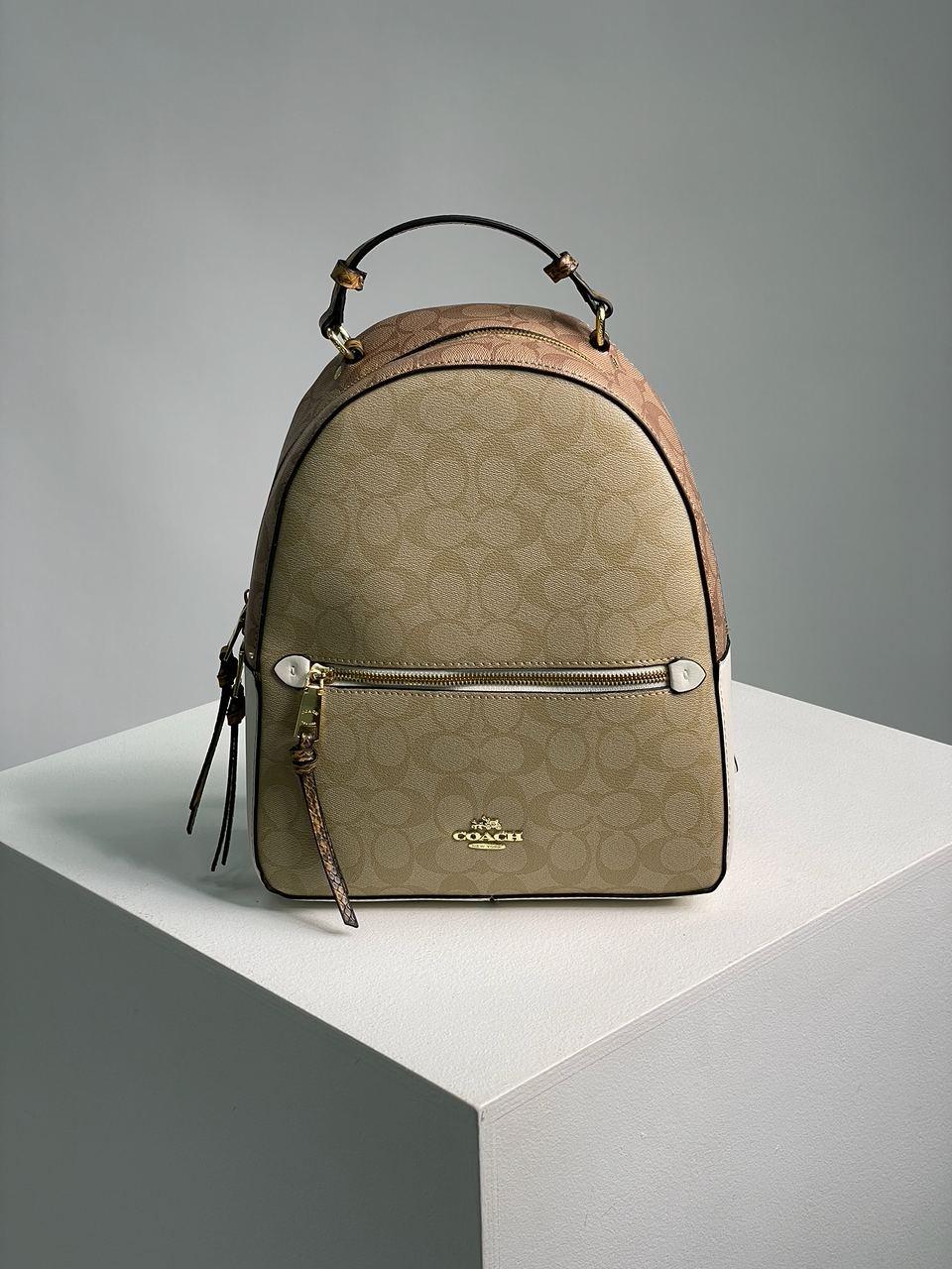Жіночий рюкзак Коуч Coach бежевий
