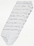 Труси для дівчинки George білі однотонні, комплект з 10 штук, розміри 152-164