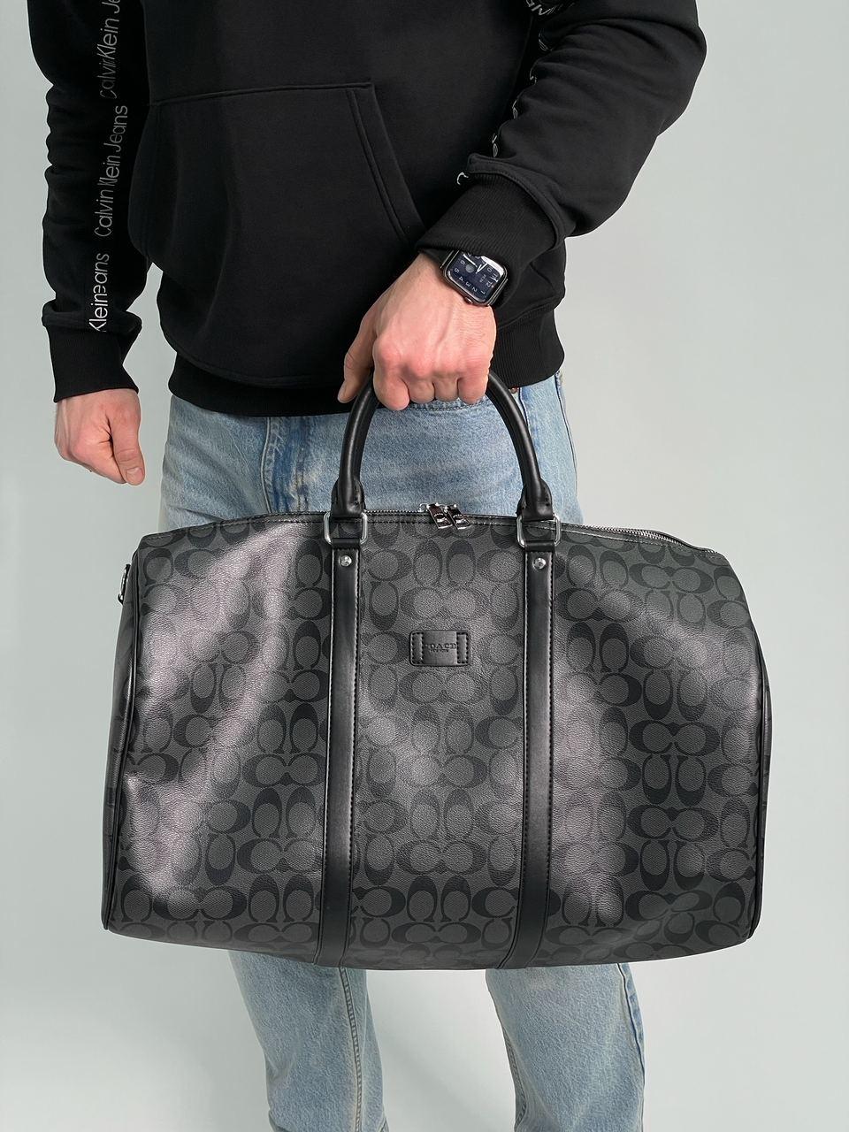 Чоловіча сумка Коуч чорна Coach Black In Signature Canvas