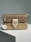 Жіноча сумка Коуч бежева Coach Beige Large Morgan Square Crossbody Bag, фото 4