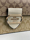 Жіноча сумка Коуч бежева Coach Beige Large Morgan Square Crossbody Bag, фото 9