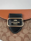 Жіноча сумка Коуч коричнева Coach Brown Morgan Saddle Bag In Colorblock Signature, фото 6