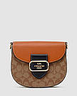 Жіноча сумка Коуч коричнева Coach Brown Morgan Saddle Bag In Colorblock Signature, фото 11