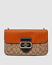 Жіноча сумка Коуч коричнева Coach Brown Morgan Shoulder Bag In Colorblock Signature, фото 9