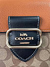 Жіноча сумка Коуч коричнева Coach Brown Morgan Shoulder Bag In Colorblock Signature, фото 7