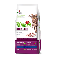 Сухий корм Trainer Natural Super Adult Sterilised для дорослих стерелізованих котів з індичкою 10 кг