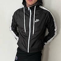 Куртка мужская Nike с капюшоном весенняя осенняя ветровка спортивная Найк черная