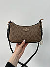 Жіноча сумка Коуч коричнева Coach Brown Teri Shoulder Bag In Signature, фото 6