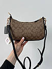 Жіноча сумка Коуч коричнева Coach Brown Teri Shoulder Bag In Signature, фото 9