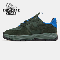 Мужские кроссовки Nike Air Force 1 Wild Green Blue, Демисезонные кроссовки Найк Аир Форс зелёные