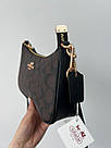 Жіноча сумка Коуч коричнева Coach Brown Teri Shoulder Bag In Signature, фото 8