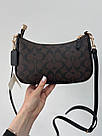 Жіноча сумка Коуч коричнева Coach Brown Teri Shoulder Bag In Signature, фото 9
