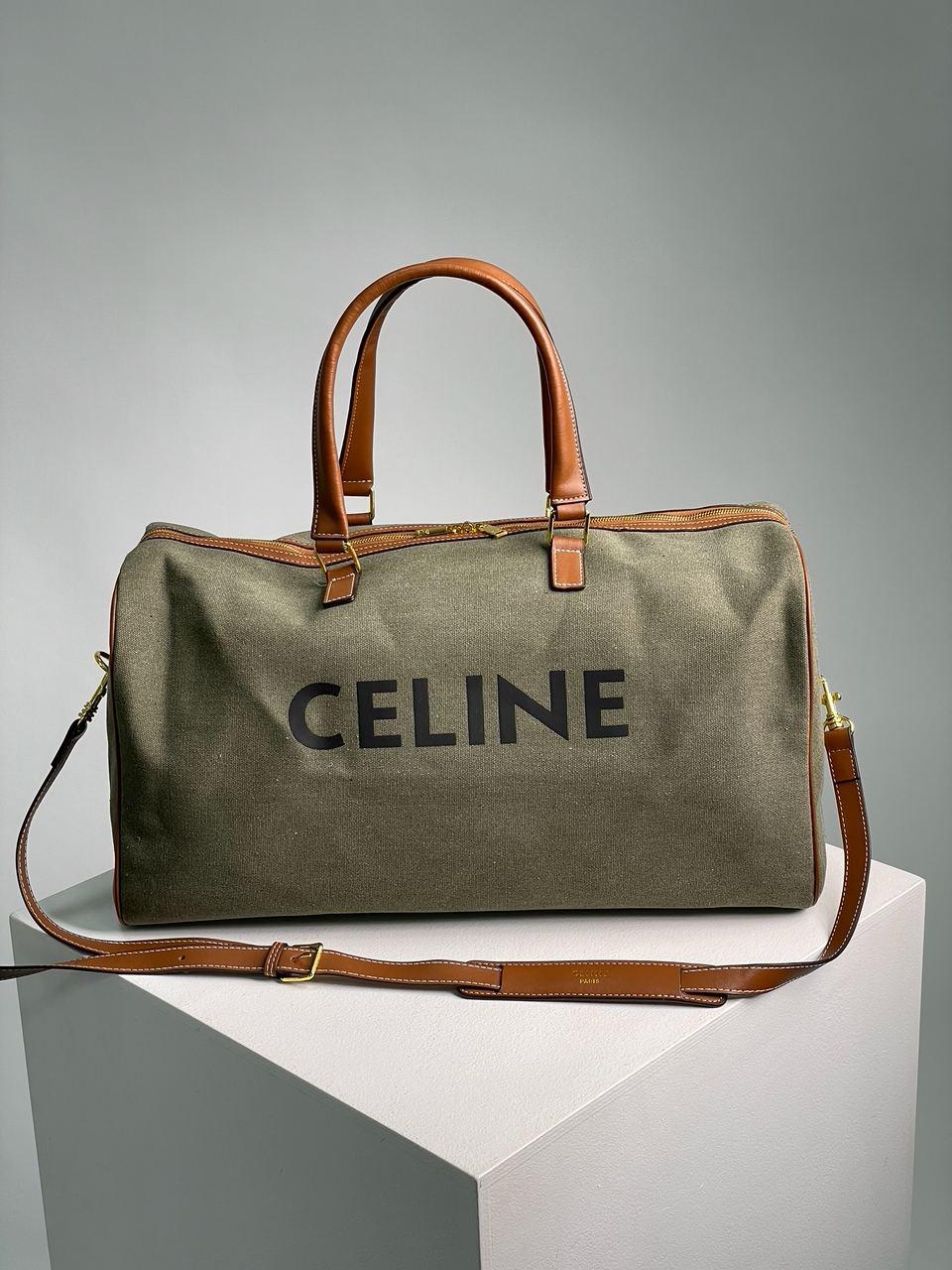 Жіноча сумка Селін зелена Celine Green Women Large Voyage Bag in Textile with Celine