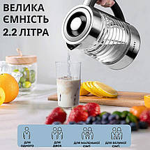 Електрочайник скляний з підсвіткою на 2.2 л Sokany SK-1027 безшумний чайник 2200 Вт, фото 5
