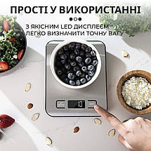 Кухонні електронні ваги з плоскою платформою точні SF-2012 на 5 кг на батарейках, фото 5